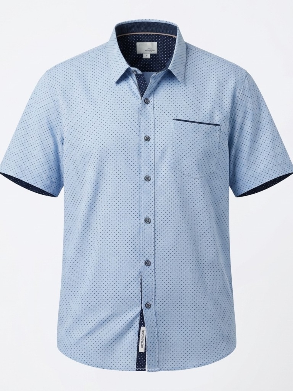 Craft +‎ Flow Men's 2XL Blue Geometric Print Short Sleeve Button Down Shirt